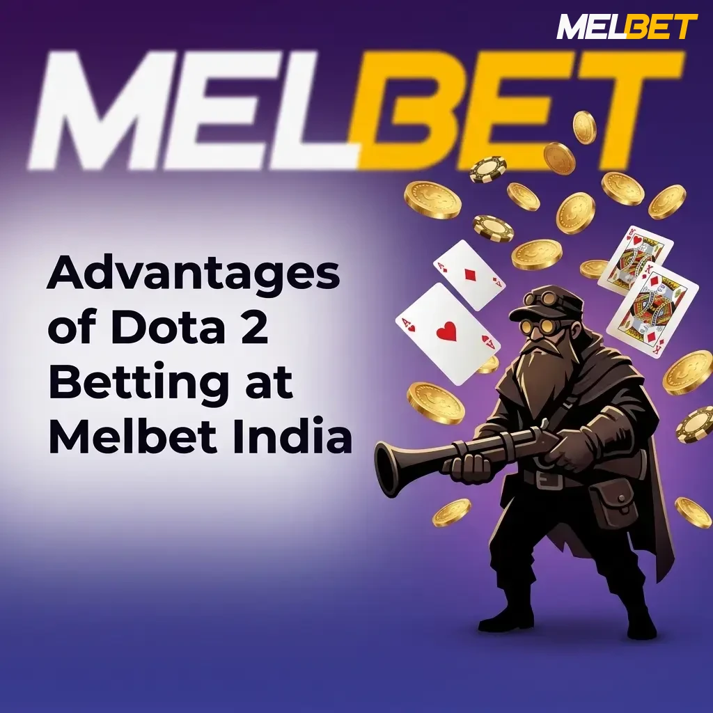 Melbet India Dota 2 betting advantages including welcome bonus, UPI payments, 24/7 support, and mobile app