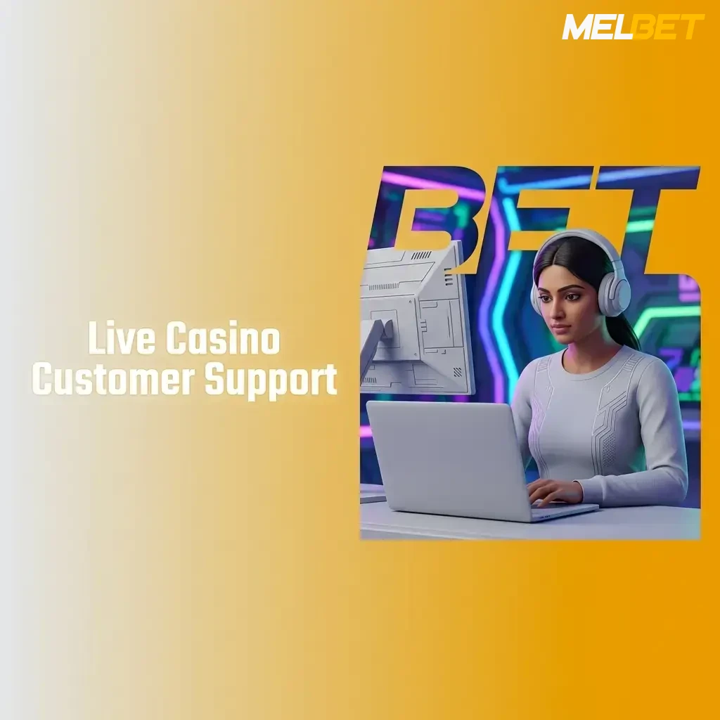 Melbet live casino customer support options including live chat, email, Telegram, phone, and FAQ help centre