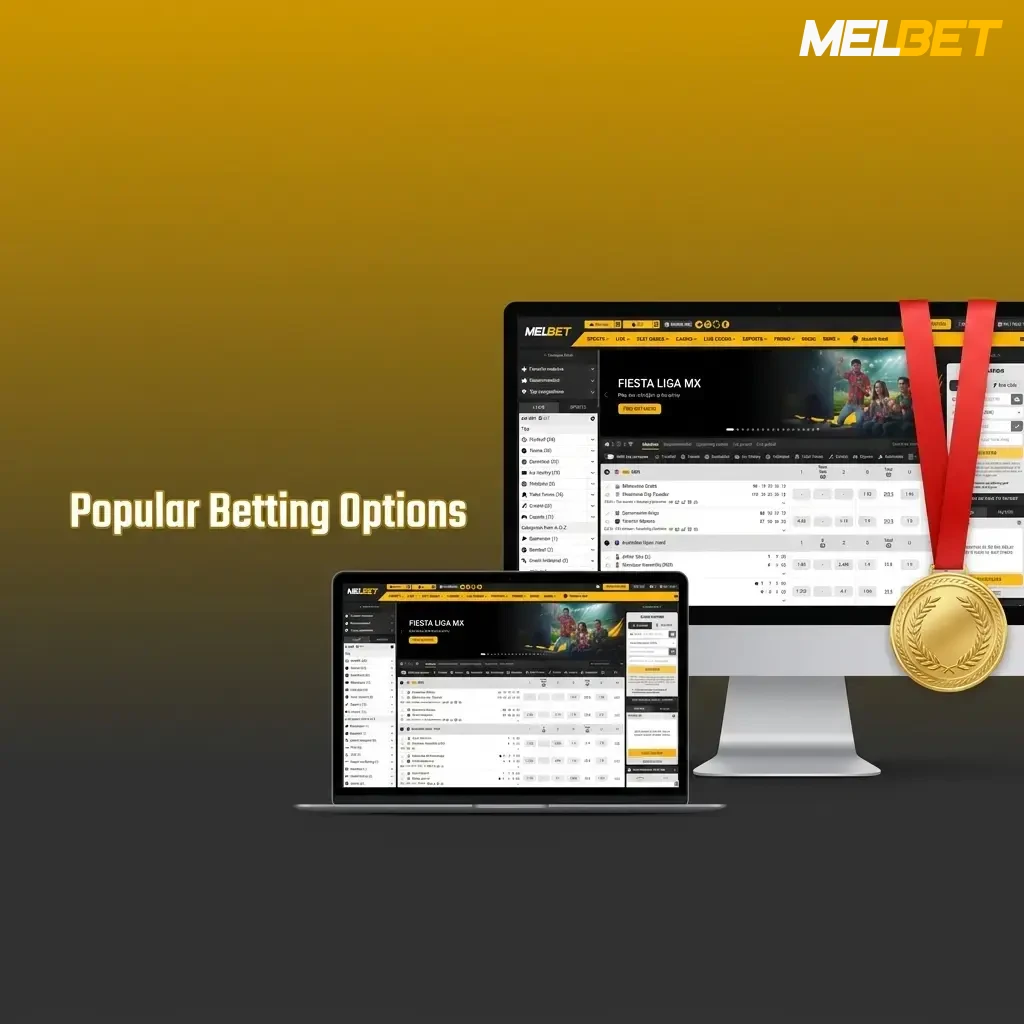 Melbet popular betting options including live betting, pre-game lines, and multi live across cricket, football, and tennis
