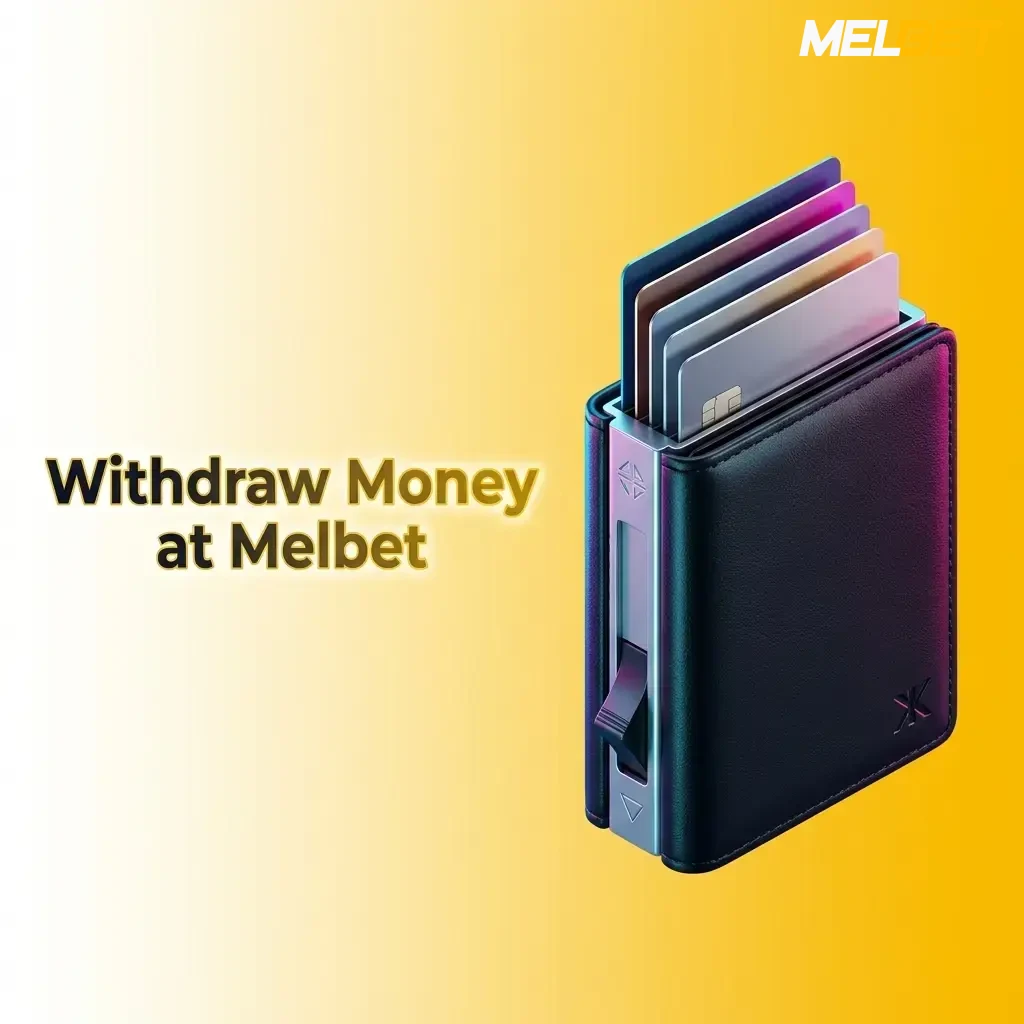 Melbet withdrawal process showing cashout steps including login, selecting payment method, and submitting request