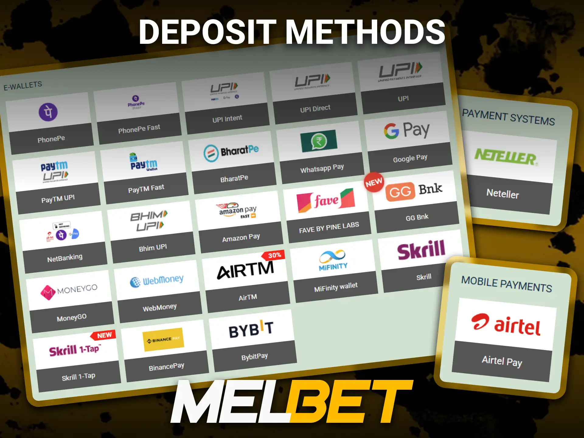 Discover secure payment options supported by Melbet for account funding.