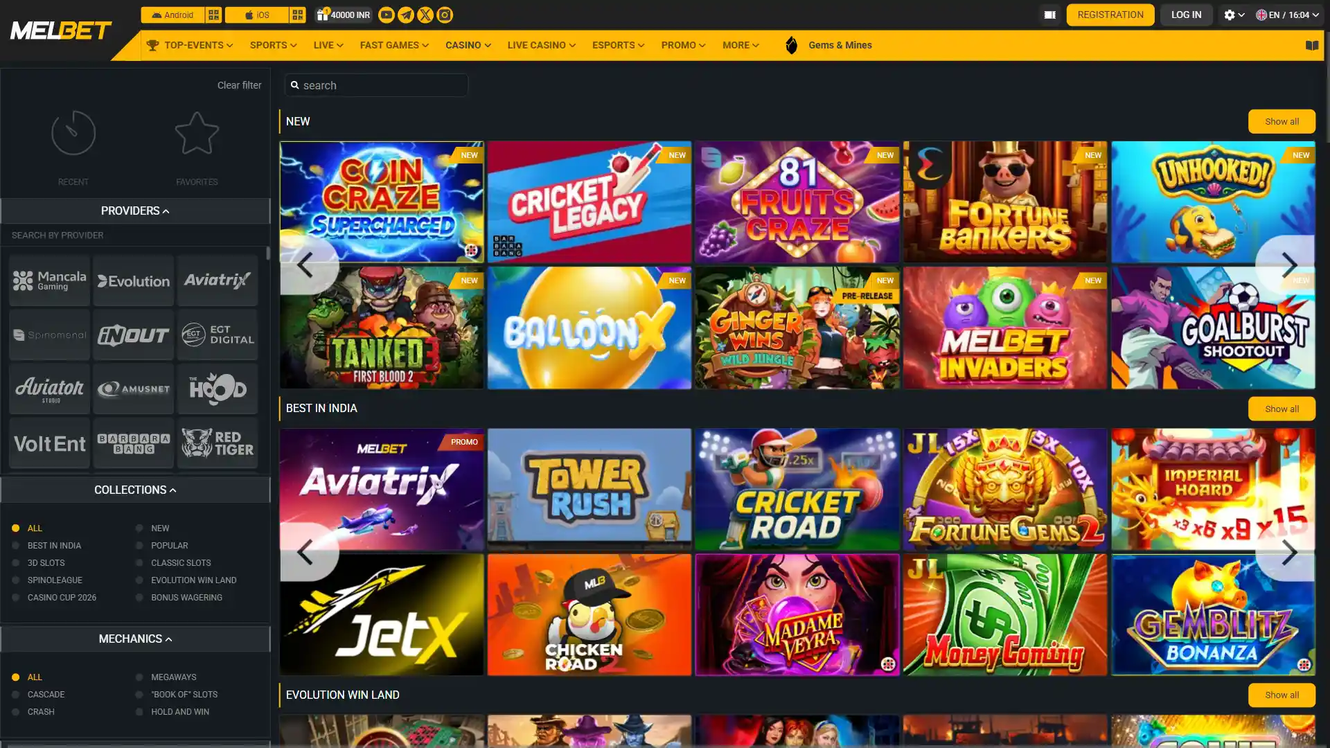 Enjoy a wide selection of casino games available on the Melbet platform.