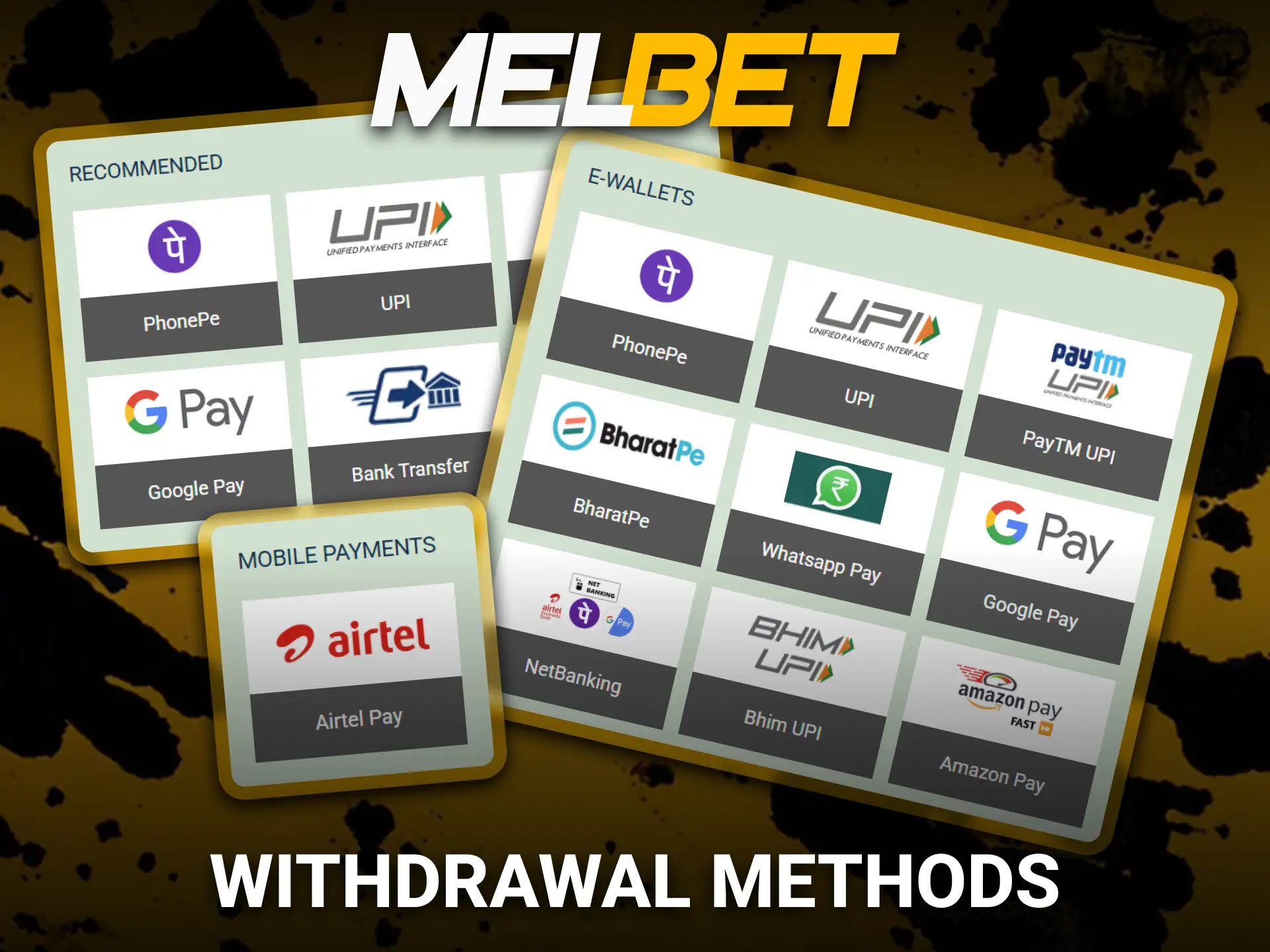 Use reliable withdrawal methods available through the Melbet platform.